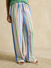 Pull On Multi Stripe Trousers with Linen