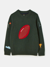Burton Green Intarsia Knitted Jumper