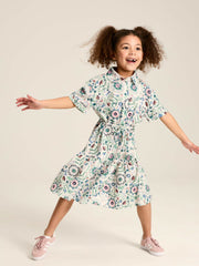 Summer Pink / Green Textured Shirt Dress