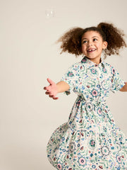 Summer Pink / Green Textured Shirt Dress