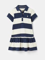 Orla Navy Blue & White Stripe Polo Shirt Dress