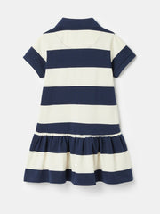 Orla Navy Blue & White Stripe Polo Shirt Dress