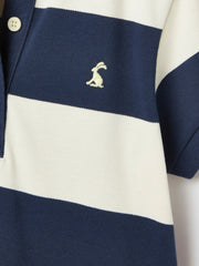 Orla Navy Blue & White Stripe Polo Shirt Dress