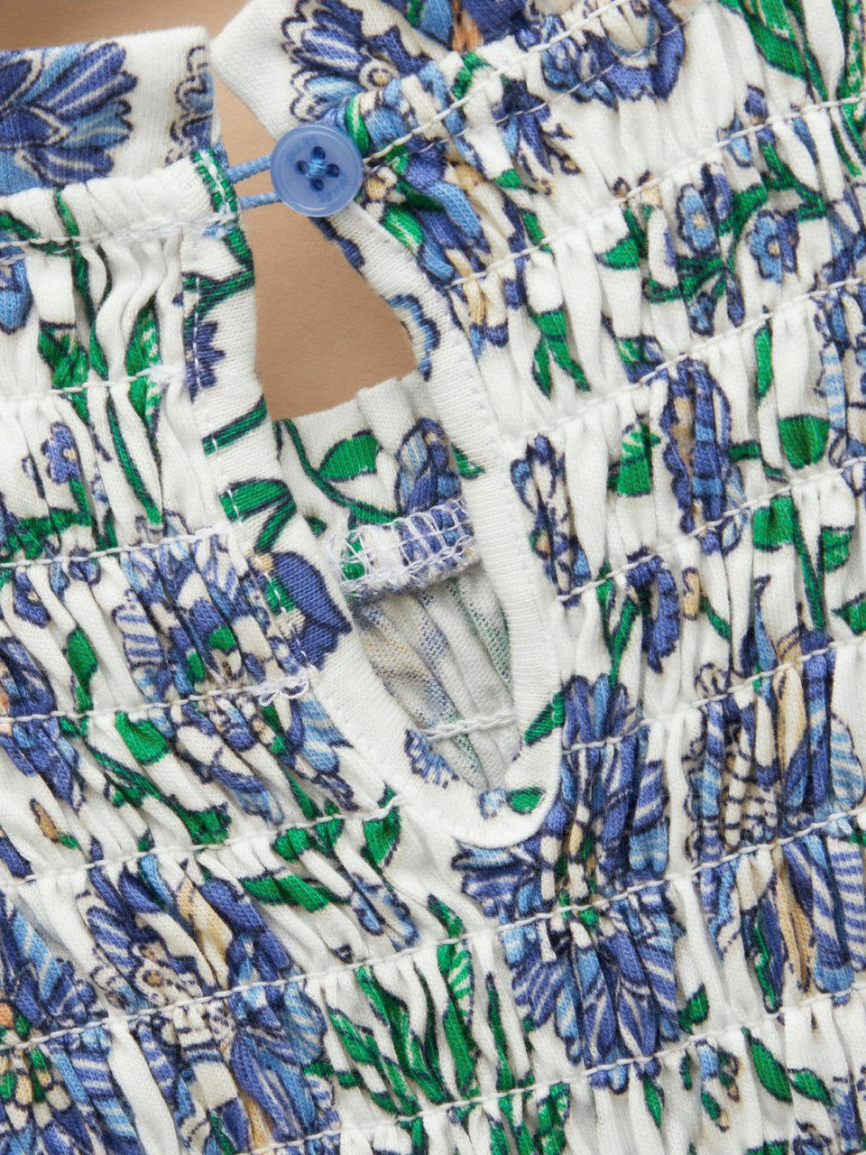 Gracie Blue Short Sleeve Shirred Dress