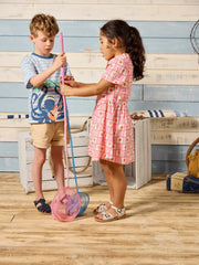 Isabella Pink Printed Short Sleeve Shirt Dress