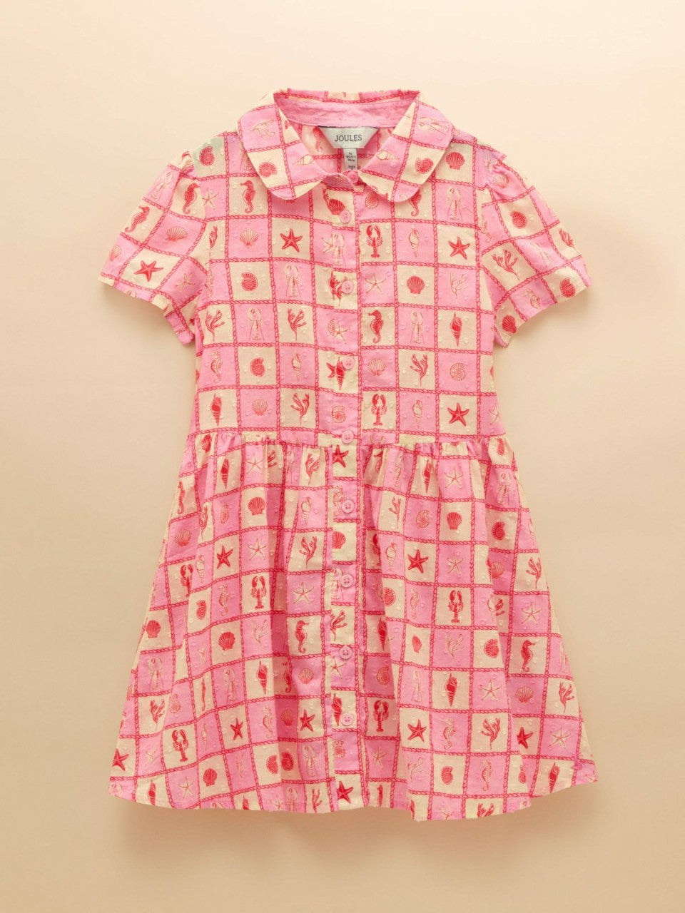 Isabella Pink Printed Short Sleeve Shirt Dress
