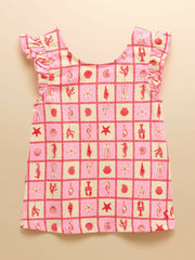 Butterfly Pink Frill Sleeve Vest