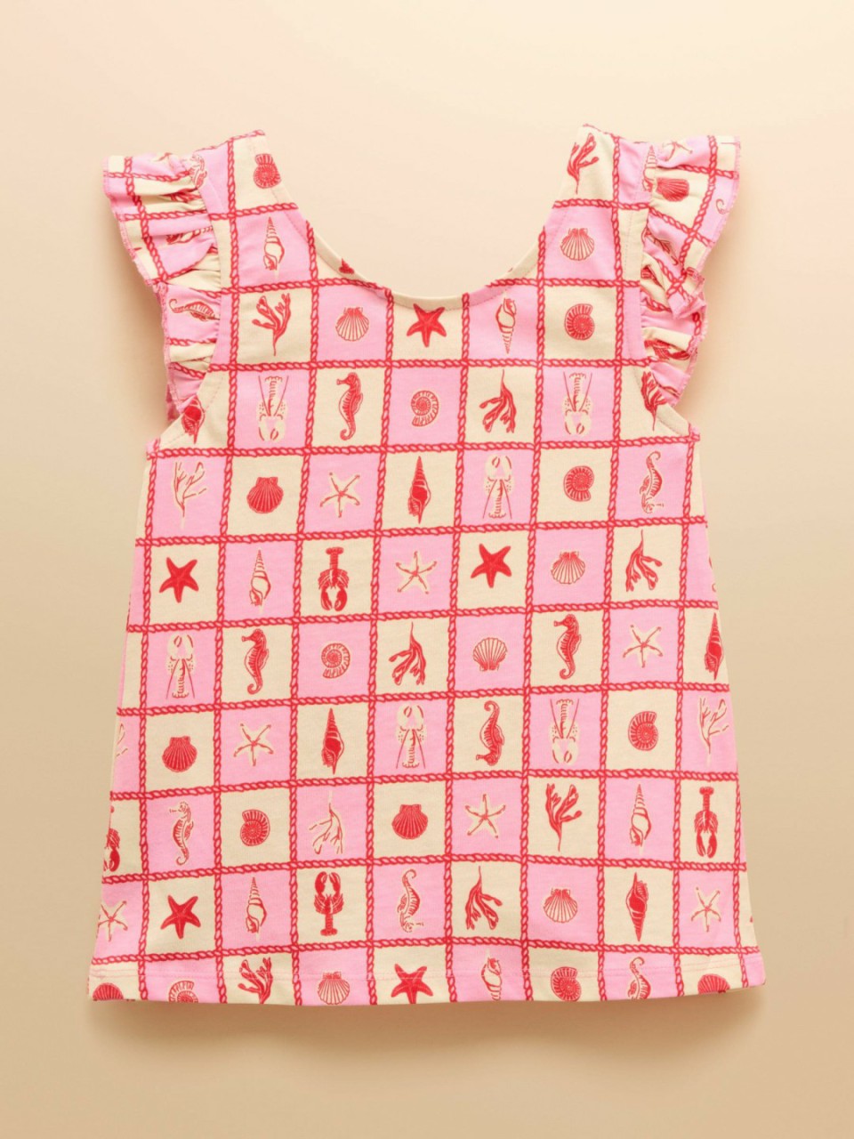 Butterfly Pink Frill Sleeve Vest