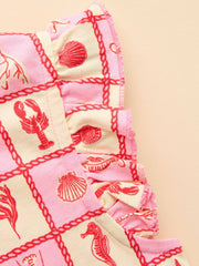 Butterfly Pink Frill Sleeve Vest