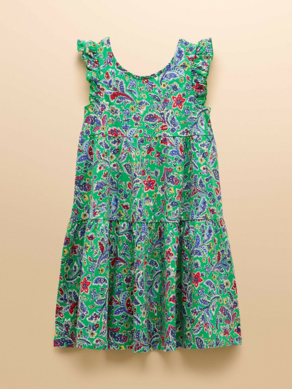 Butterfly Green & Pink Frill Sleeve Print Dress Two Pack