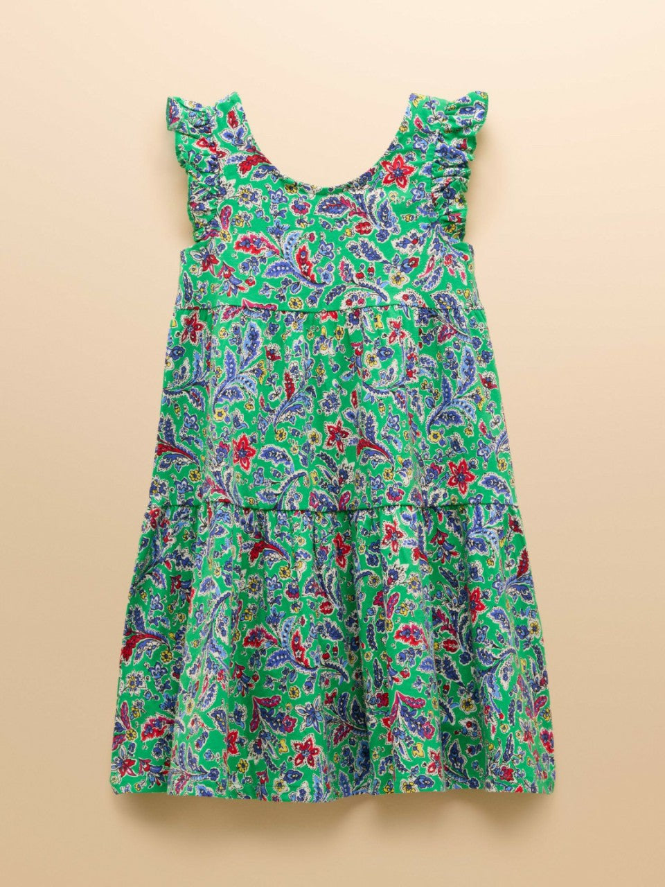 Butterfly Green & Pink Frill Sleeve Print Dress Two Pack