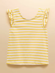 Butterfly Yellow & White Frill Sleeve Vest