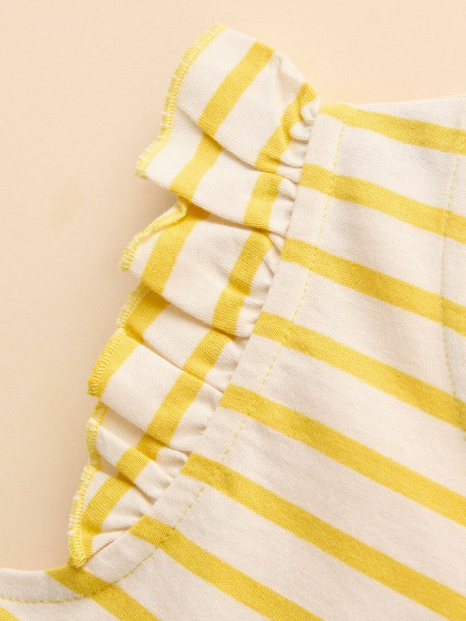 Butterfly Yellow & White Frill Sleeve Vest
