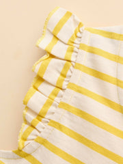 Butterfly Yellow & White Frill Sleeve Vest