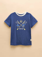 Official Badminton Blue Screen Print T-Shirt
