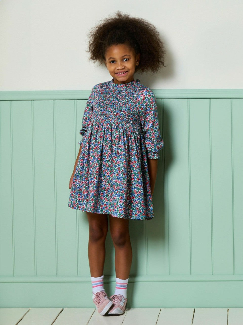 Gracie Blue Floral Printed Jersey Dress