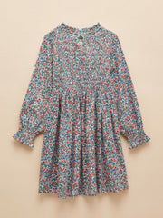 Gracie Blue Floral Printed Jersey Dress