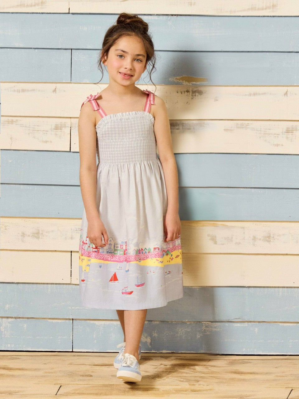 Pretty As A Picture Blue Woven Bow Tie Dress