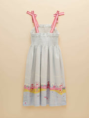 Pretty As A Picture Blue Woven Bow Tie Dress