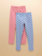Deedee Blue/Pink Pack of Two Jersey Leggings