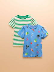 Let's Go Green/Blue Short Sleeve T-Shirt Multipack