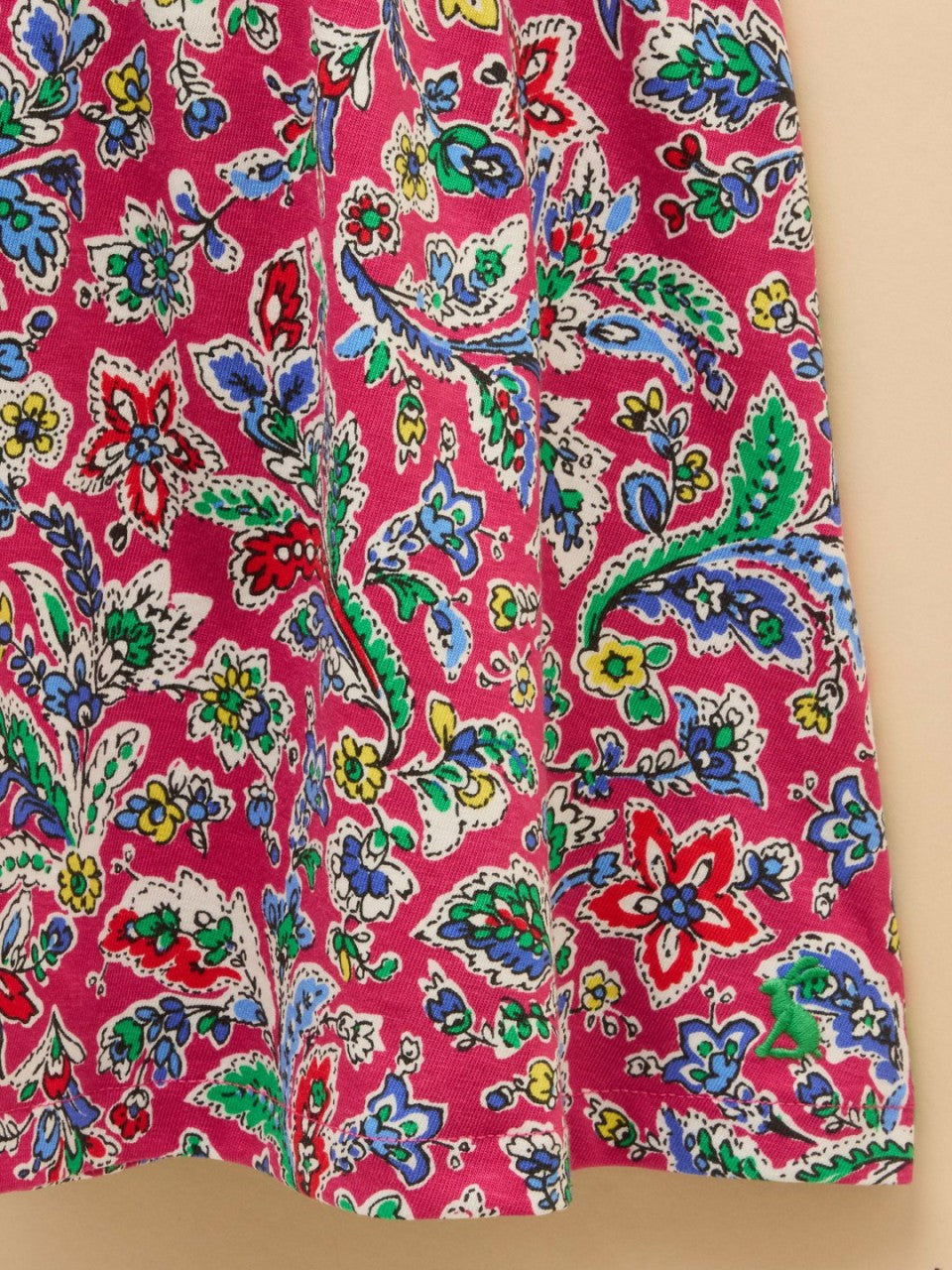 Butterly Bright Pink Print Frill Sleeve Dress