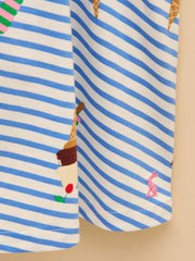 Butterly Blue Print Frill Sleeve Dress