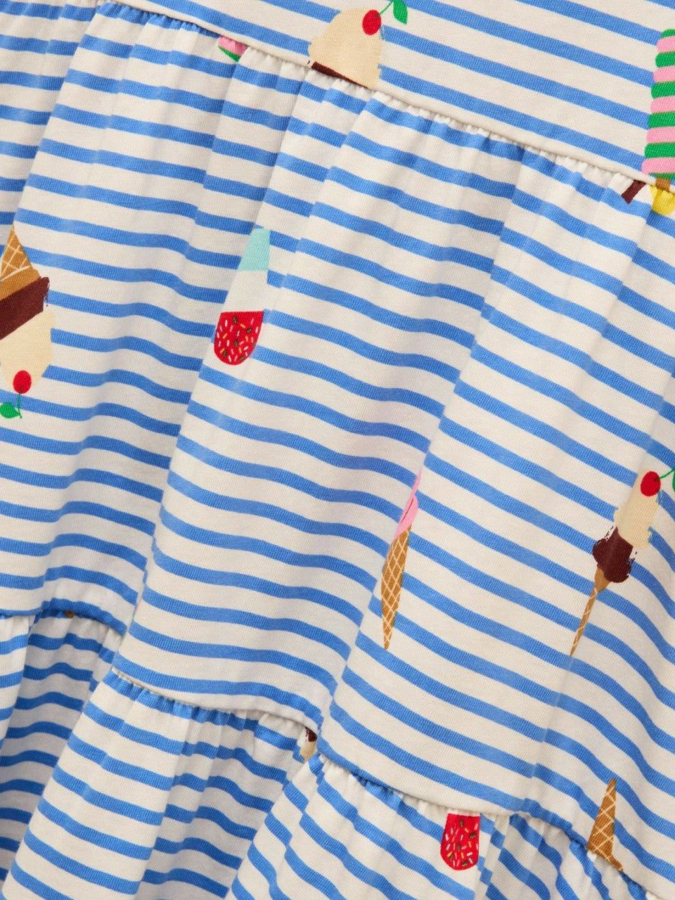 Butterly Blue Print Frill Sleeve Dress