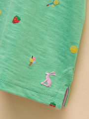 Fundays Green Printed T-Shirt