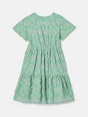 Sunshine Green Tiered Woven Dress