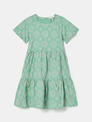 Sunshine Green Tiered Woven Dress
