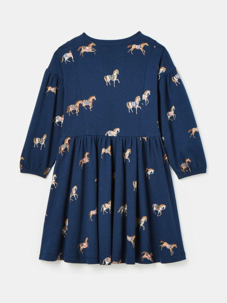 Aubrey Navy Blue Horse Print Jersey Dress