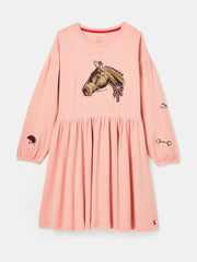 Aubrey Pink Horse Jersey Dress